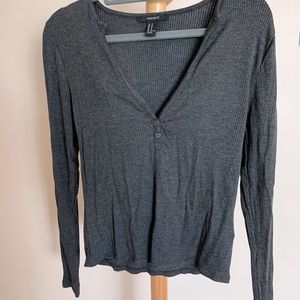 Forever 21 Fitted Henley Top